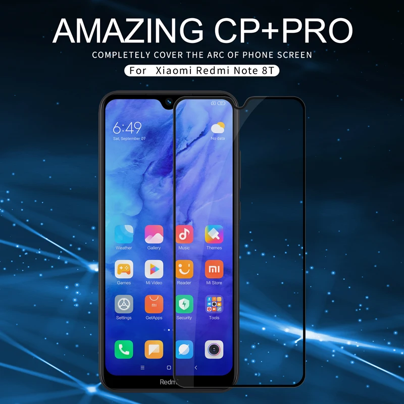 Закаленное стекло 2.5D arc cuvred для Xiaomi Redmi Note 8T Note8T Nillkin CP + Pro защитная пленка на весь