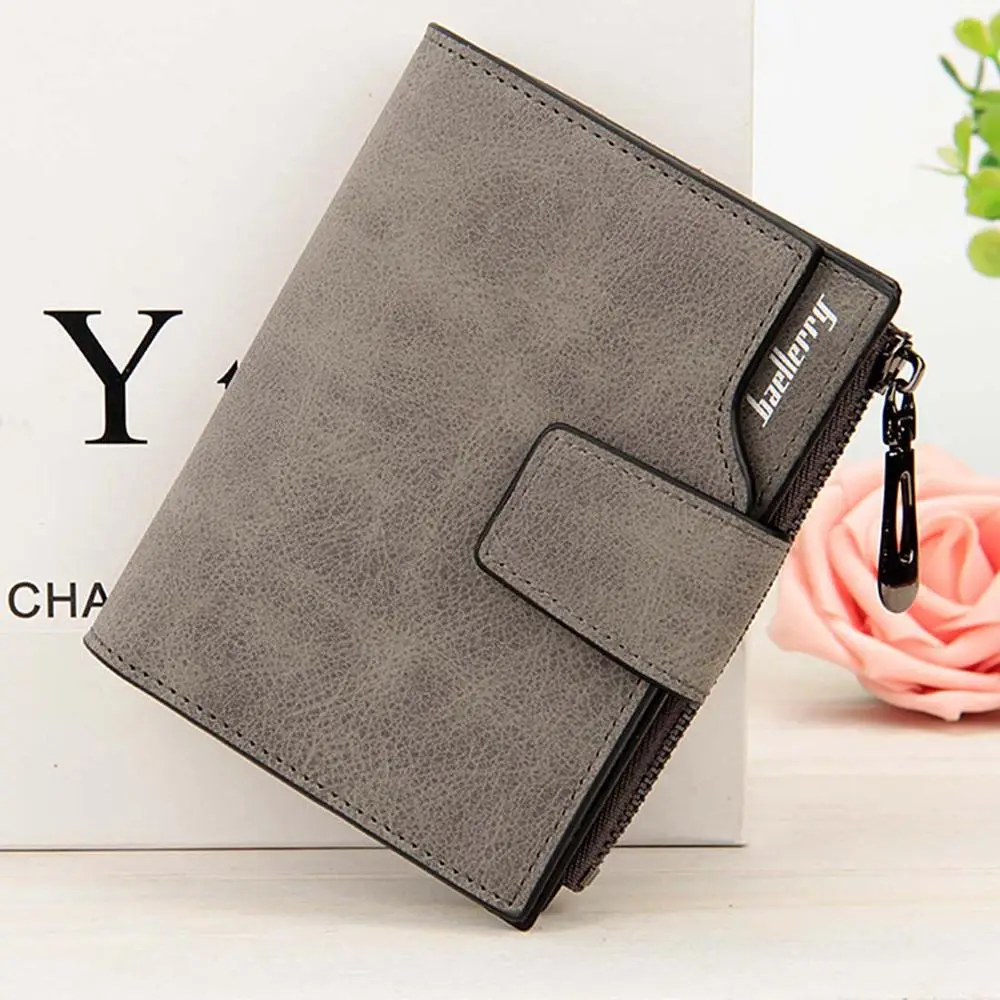 Модные кошельки для женщин baellerry из искусственной кожи, короткий дизайн, держатель для карт, высокое качество, Женский кошелек, винтажный держатель для монет, женские кошельки - Цвет: Серый