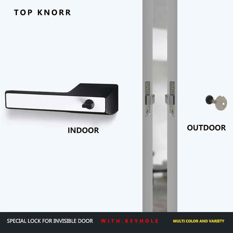 TOP KNORR Invisible Door Lock Interior Door Handle Hand New Room Hidden Bedroom With Key Lock Knob Ecological smart door lock door handle lock