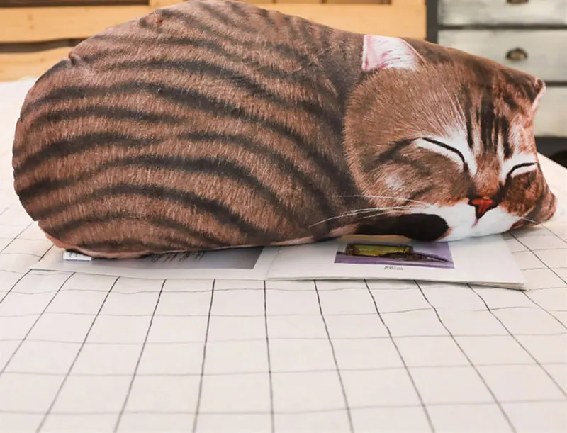 Новый имитирующий 3D плюшевый, с принтом кота животных удерживающая подушка, подушка для дивана Счастливого Хэллоуина украшение для семьи