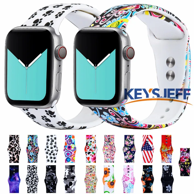 

Compatible with Apple Watch Band 38mm 40mm 42mm 44mm Fadeless Pattern Printed Bands for iWatch Band Strap Series 5/4/3/2 81023