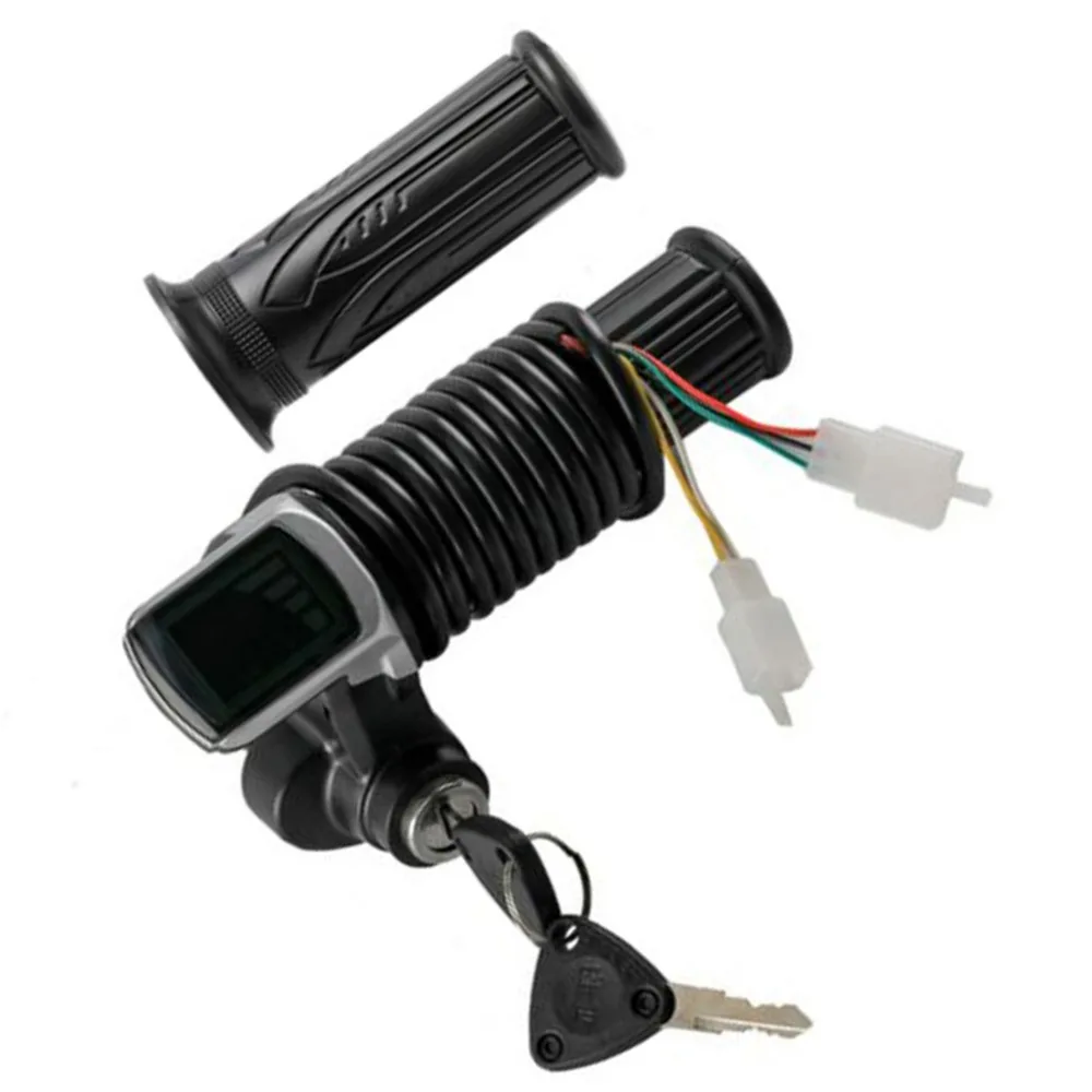 48V Twisting Throttle Grips Electric Key Lock Power Indicator E Bike Scooter