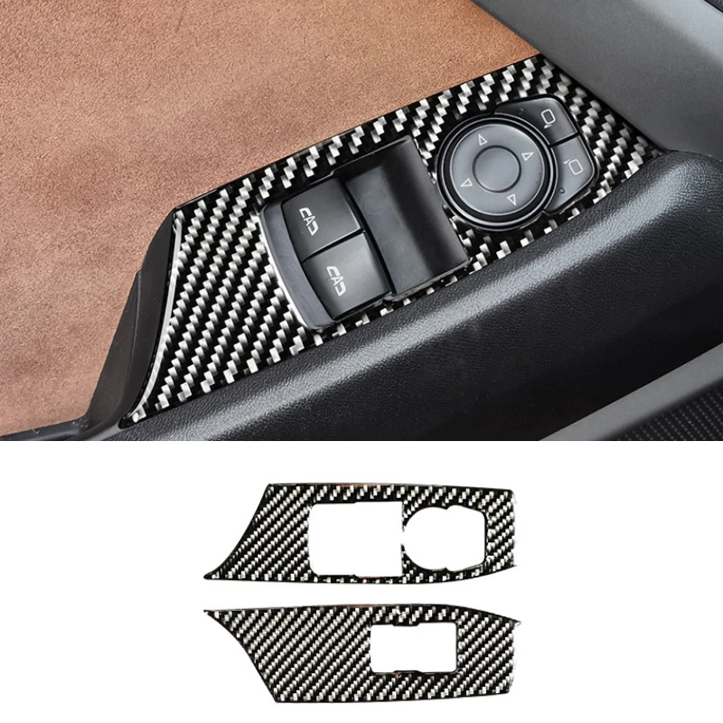 Переключатель из настоящего углеродного волокна для стеклоподъемника, переключатель панели, реле, крышка рамы для Chevrolet Camaro-, наклейки для интерьера