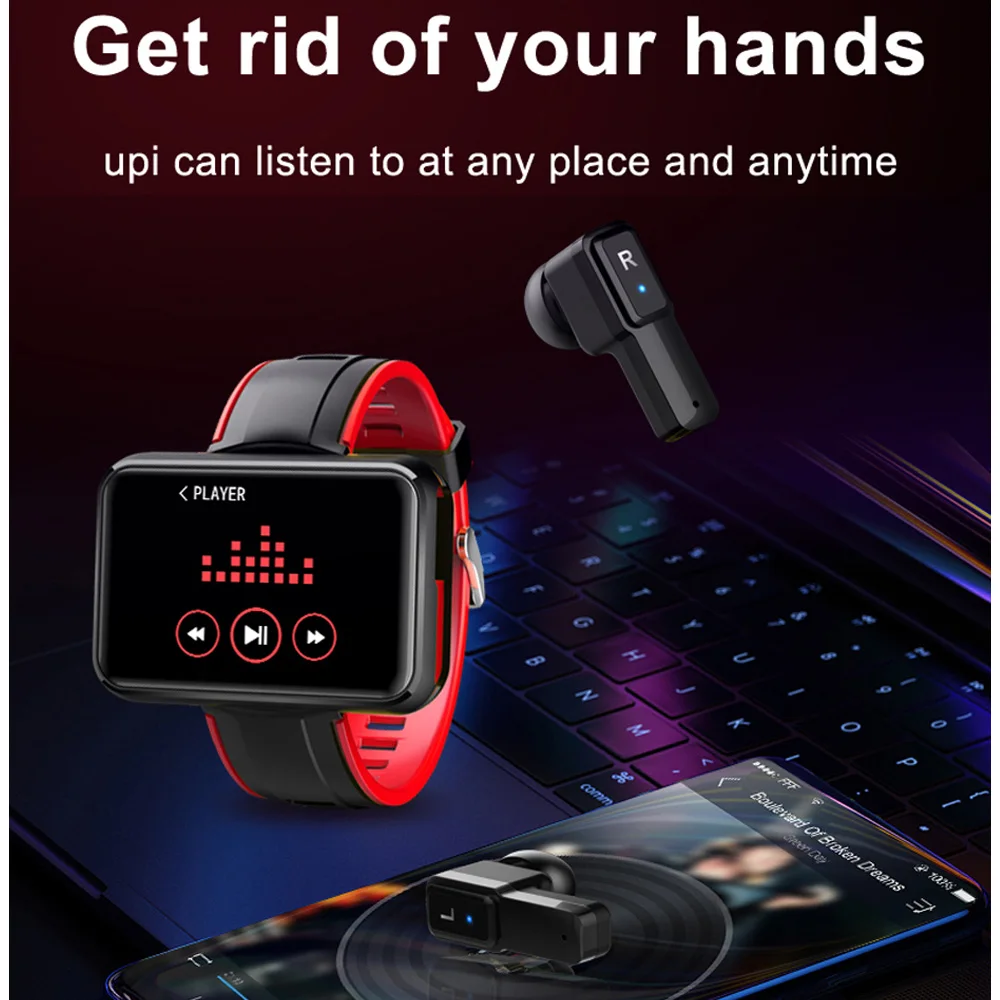 PT91 TWS Wireless Bluetooth Headset Smart Watch