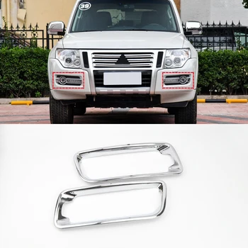 

Fit for Mitsubishi Pajero V80 2015-2019 Car Styling Chrome Front Fog Light Lamp Sticker Cover Trim 2pcs Auto Accessories