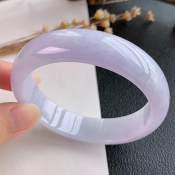 

Zheru Jewelry Natural Jadeite Light Purple 54-64mm Bracelet Elegant Princess Jewelry Best Gift