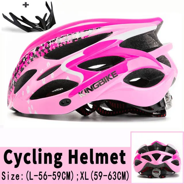 656-pink Kingbike шоссейные велосипедные шлемы мужские сверхлегкие 24 Отверстия 56-60 см mtb руля со светодиодной подсветкой шлем Горный мотоцикл для взрослых велосипедные шлемы - Цвет: 656-pink