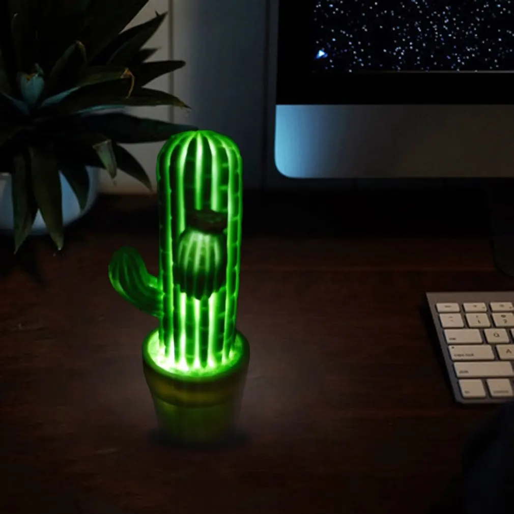 

Innovative Green Cactus Led Night Light Children Led Lamps For Holiday Take Props Home Living Room Decoration Light