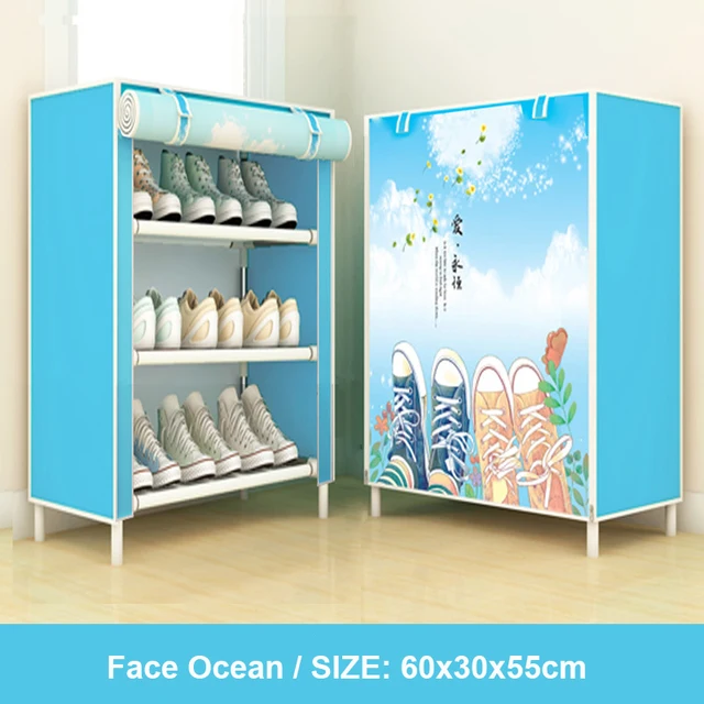 Multilayer Shoe Cabinet Vertical Space Saving Nonwoven Shoes Shelf Organizer Simple Combination Stand Holder Entryway Shoe Rack Velcro 4J