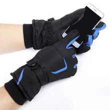 Унисекс ветрозащитные водонепроницаемые перчатки для катания на лыжах и сноуборде, Зимние перчатки для катания на лыжах и верховой езды, теплые перчатки с сенсорным экраном