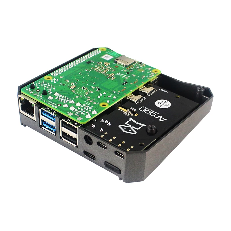 Case de Alumínio Capa com Caixa Alimentação + Ventilador Calor para Raspberry Modelo Removível Gpio Interruptor Refrigeração Dissipadores 4b pi 4 b - Imagem 5
