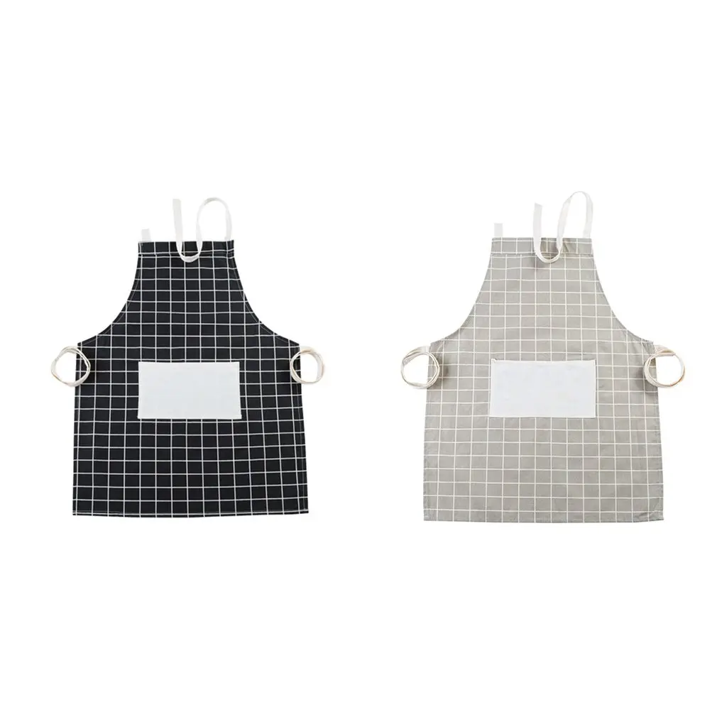 T2164 Kitchen Cotton And Linen Apron Oil-Proof Padded Waist Cooking Dress Korean Fashion Simple Adult Gown