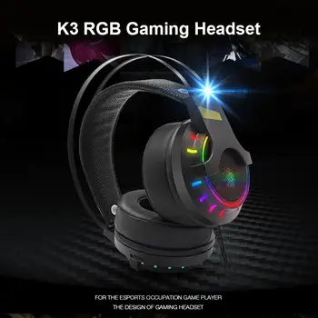 

Gaming Headsets Surround Sound Stereo Wired Earphones USB Microphone Colorful Light PC Laptop Game Headphone