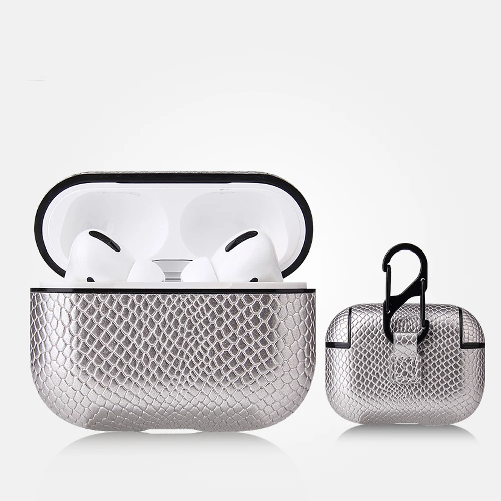 01 Для Airpods Pro Чехол из искусственной кожи Змеиный узор корпус наушников противоударный анти-капля защитный чехол для Apple Air Pods Pro Чехол - Цвет: 01