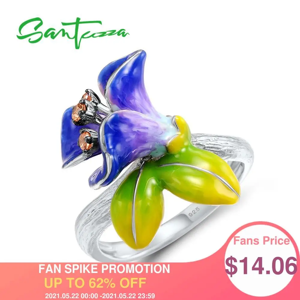 Женские серебряные кольца SANTUZZA из стерлингового серебра 925 пробы с цветком morning