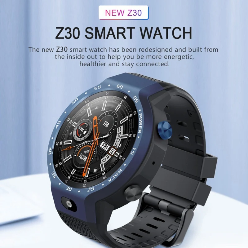Z30 Dual System 4G Smart Watch Phone Android 7.1 5MP Front Camera 600Mah Support GPS WIFI Heart Rate Smartwatch