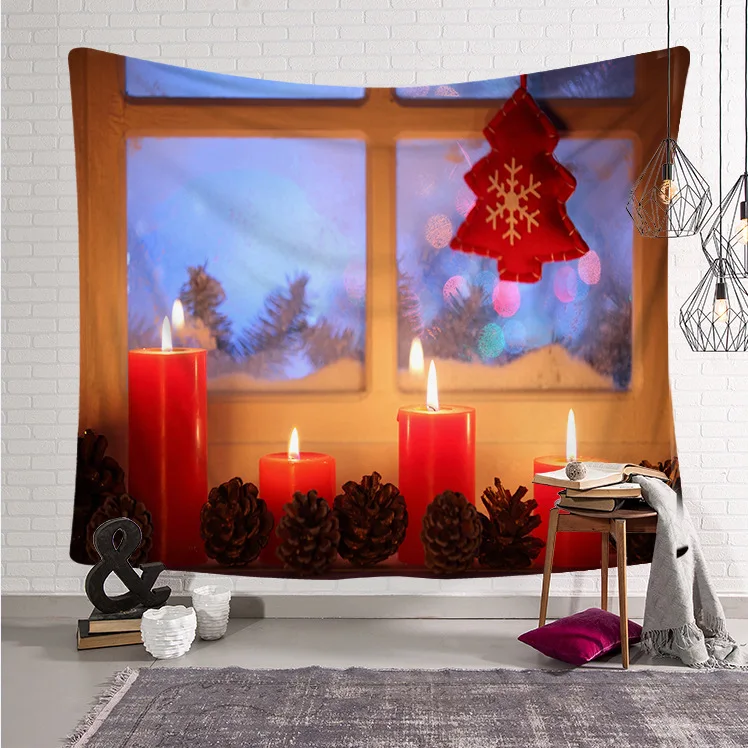 Рождественский Декор для дома, искусство Санта Клауса, домашний настенный гобелен, настенный орнамент, Рождественская настенная декоративная скатерть, 30 цветов - Цвет: As photo