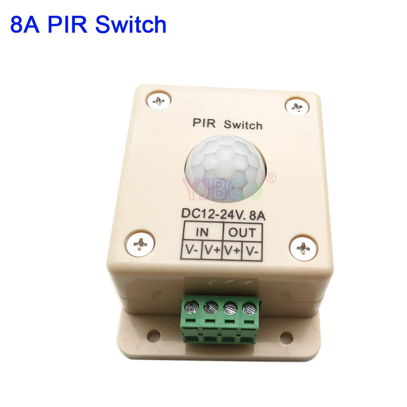8A PIR Switch Инфракрасный переключатель пассивного инфракрасного датчика движения датчик постоянного тока 5 в 12 В 24 в датчик движения человека детектор светодиодной ленты потолочная лампа с ИК датчиком-выключателем автоматический - Цвет: 8A PIR Switch
