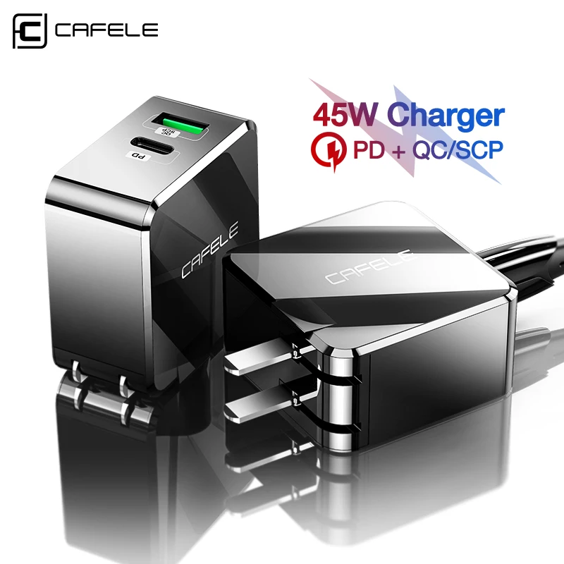 Cafele QC 4 0 3 SCP USB зарядное устройство 45 Вт PD для телефона 5A супер Тип C быстрое США