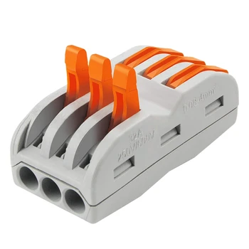 

HTHL-Conductor Compact Connectors Lever-Nut for 2 and 3 Circuit Inline Splices (Spl-3, 50Pcs)