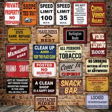 [Well Craft] límite de velocidad tiendas de tabaco limpia placa de Metal abierto carteles de estaño carteles de pintura Vintage decoración personalizada LT-2001