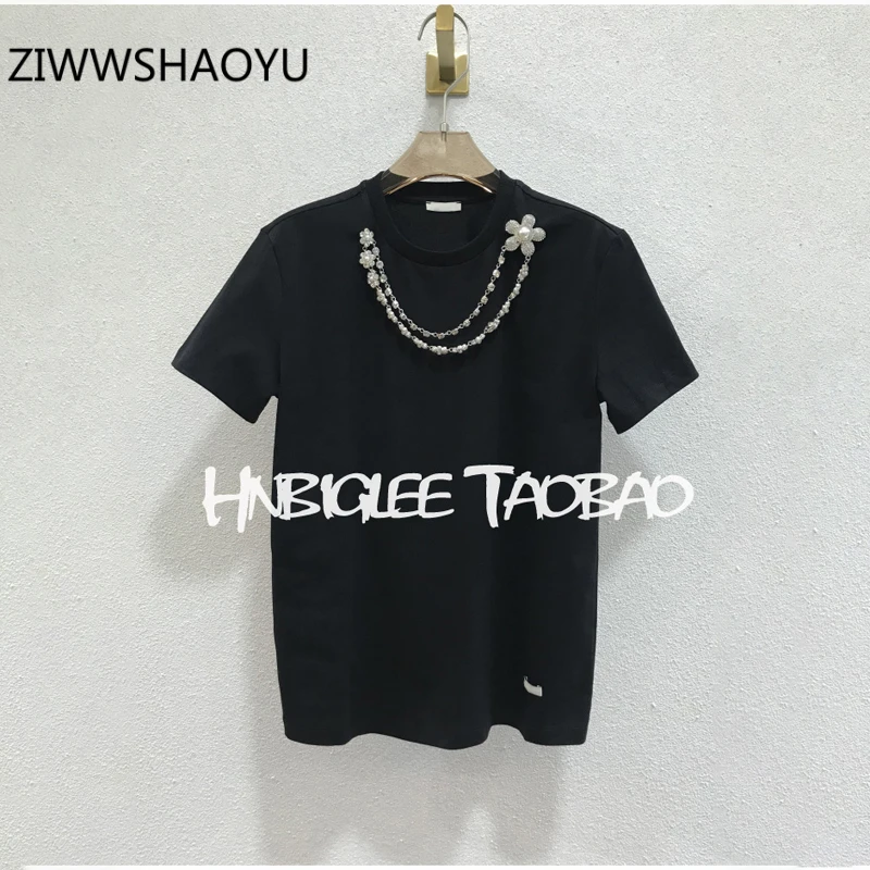 ZIWWSHAOYU Summer Female Fashion Casual White Tees