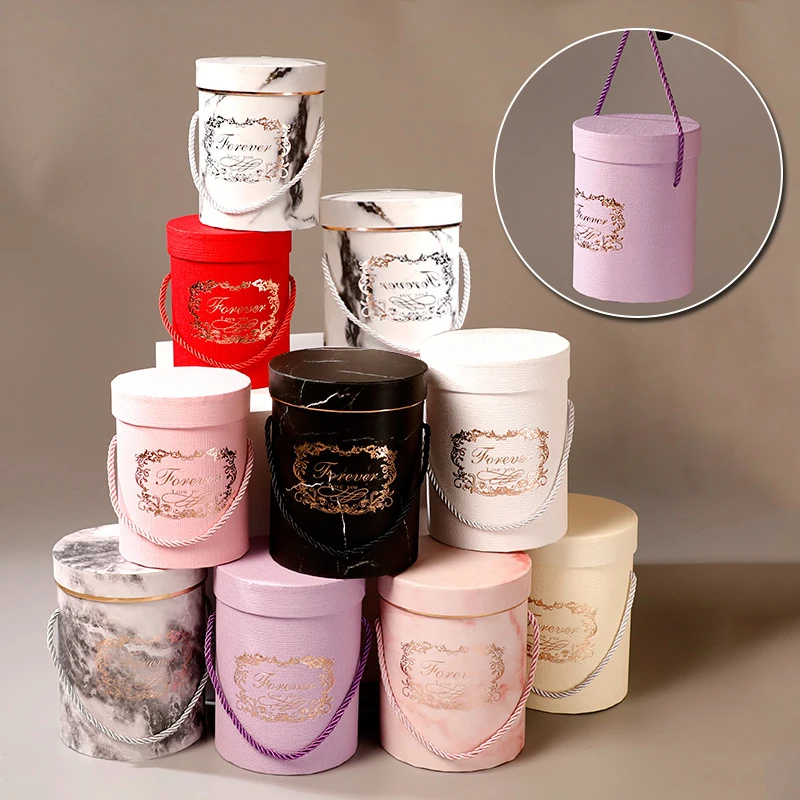 Packaging Box Cardboard Paper Printed Round Flower Gift Boxes Wedding Party Bouquet Storage Case Festival Anniversary Supplies | Дом и сад