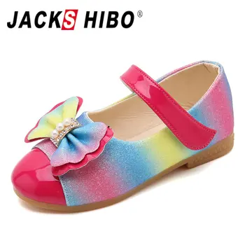 

JACKSHIBO 2020 New Spring Children Princess Shoes Girls Sequins Girls Wedding Party Kids Dress Shoes for Girls School Sandals
