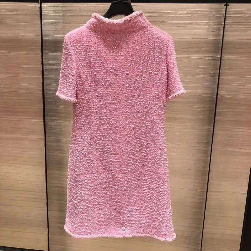 Элегантное твидовое платье большого размера vestidos 5xl 6xl vestidos de fiesta de noche amazing ropa mujer розовое осеннее платье robe femme