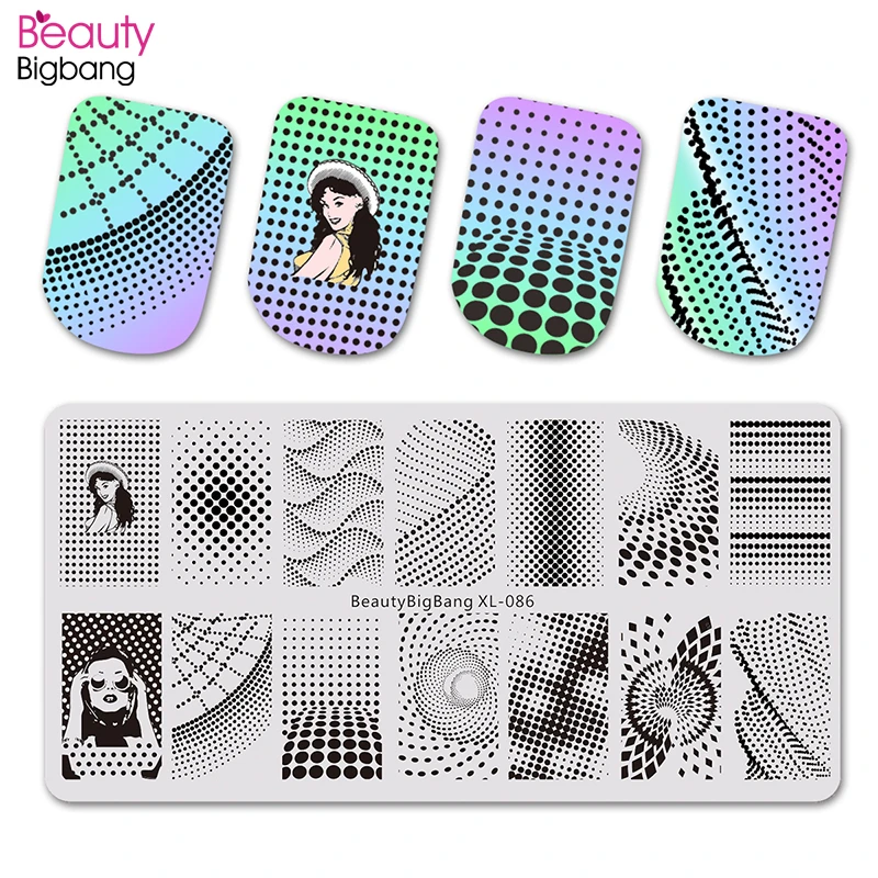 Beautybigbang штампованные пластины для ногтей Фэнтези точка вихревая волна девушка