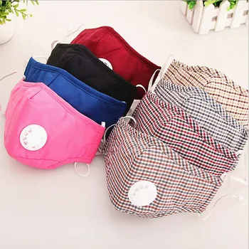 

1PC Unisex Mask Breath Valve Anti-dust Mouth Cover Mask Activated Carbon Filter Respirator Anti-pollution Cotton Mask