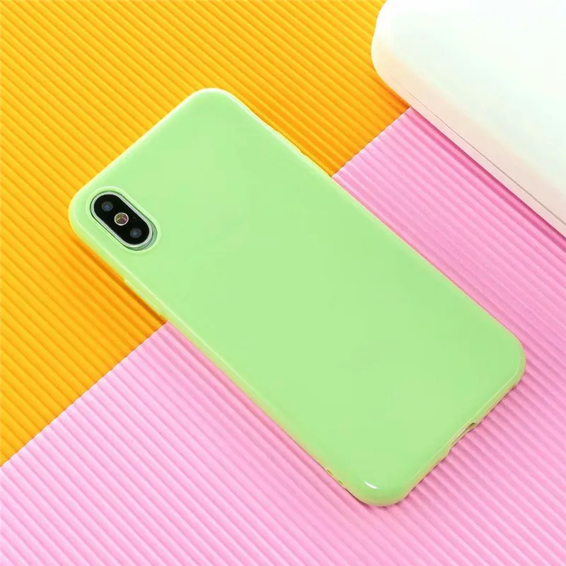 Green Яркий глянцевый силиконовый чехол для huawei Honor 9 10 Lite 8X8 S Чехол Y5 Y6 Y7 Y9 Prime P Smart Z Мягкий силиконовый чехол s - Цвет: Green