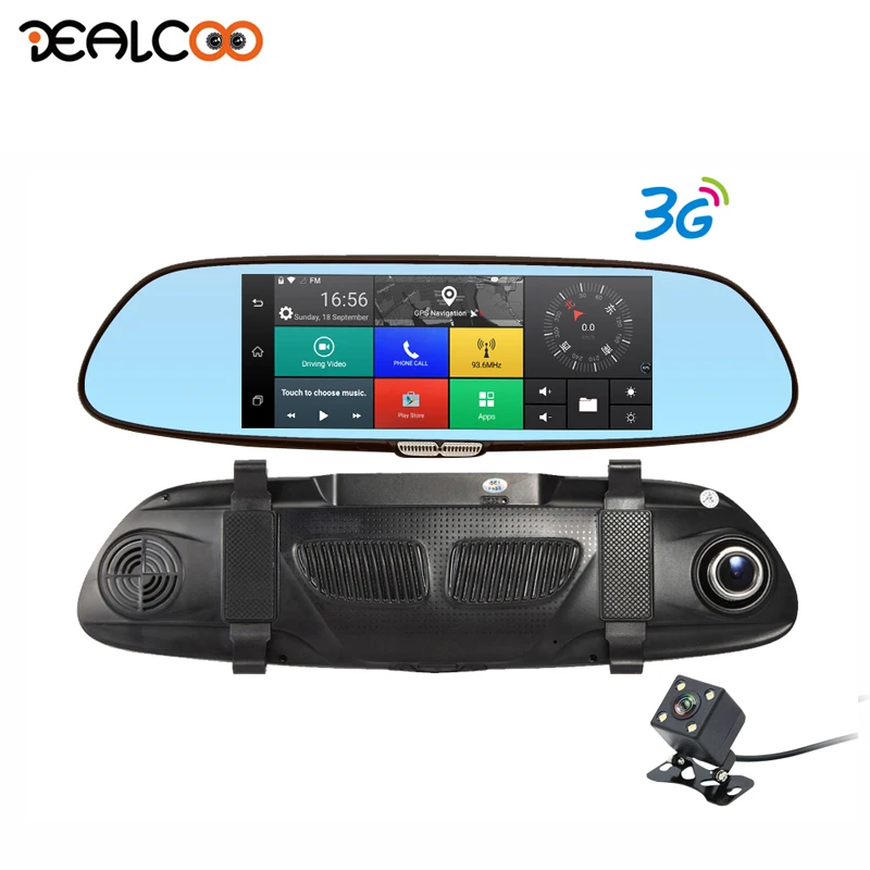 

Dealcoo Rearview Mirror Camera HD Car DVR GPS Navigation Mirror Android Dash Cam Mirror Navigator Dual Lens Dash Cam Registrars
