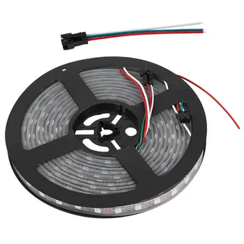 

ICOCO 5M 300LEDS WS2812B 5050 SMD RGB 5V Waterproof Black PCB Flexible LED Strip Light for TV Background Party Stripe Lamp Hot