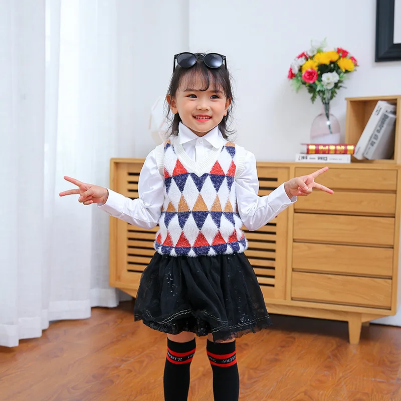 

2019 New Style Kids' Sweater Crystal Pattern Childrenswear Soft And Thick Mink Hair Sweater Childrenswear