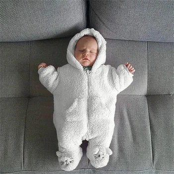

Baby Romper Winter Baby Boys Girls Coral fleece Sets Cartoon Suit Hoodie Fuzzy Jumpsuit Casual Outfits Hooded Cute Baby Clothes