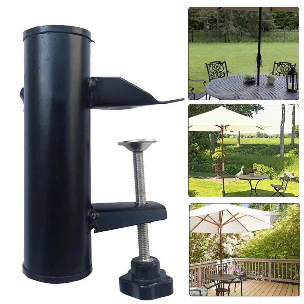 

Parasol Holder for Square Balcony Railing Patio Umbrella Support Stand Bracket Clip Outdoor Table Fixed Clip Umbrella Stand