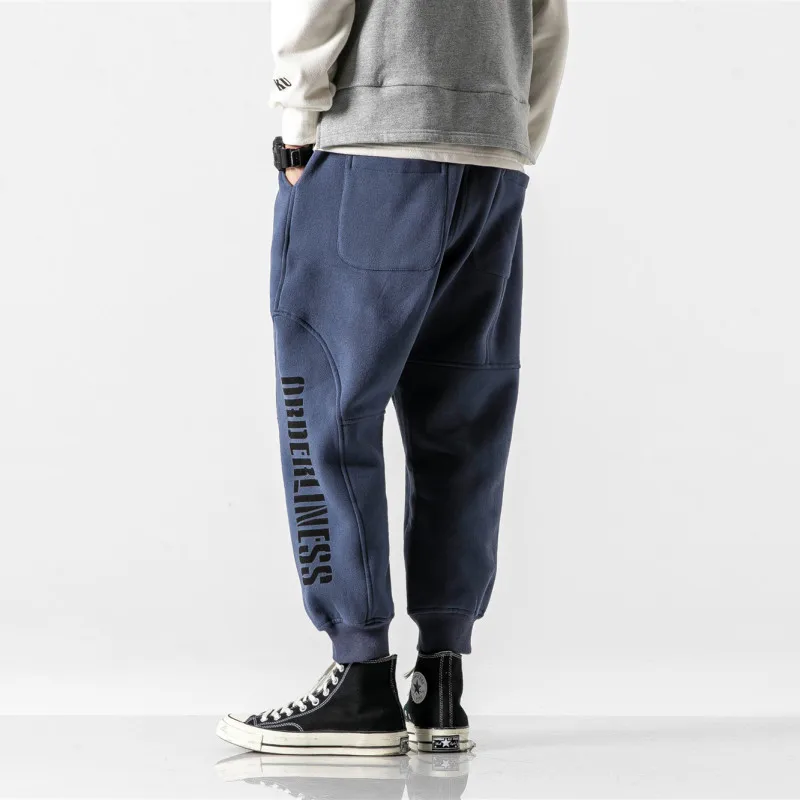 

City Where the Product 2019 Winter Japanese-style Origional Brushed And Thick Jogger Pants Printed Sweatpants Casual Pants Men's