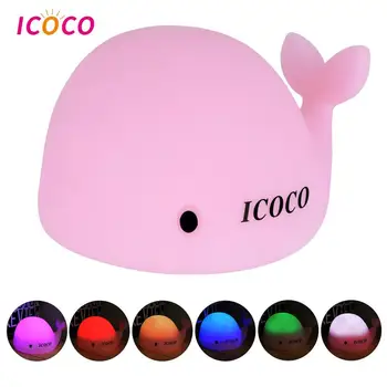 

Cute Soft Silicone Dolphin USB LED light Baby Children Clap Night Light Changeable Colors USB gadget Sensitive Tap Control