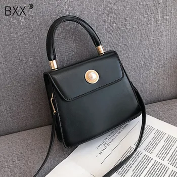 

[BXX] 2020 New Spring Summer Woman White Color Single Strap Handle Tide PU Leather Messenger Shoulder Bag All Match LM758