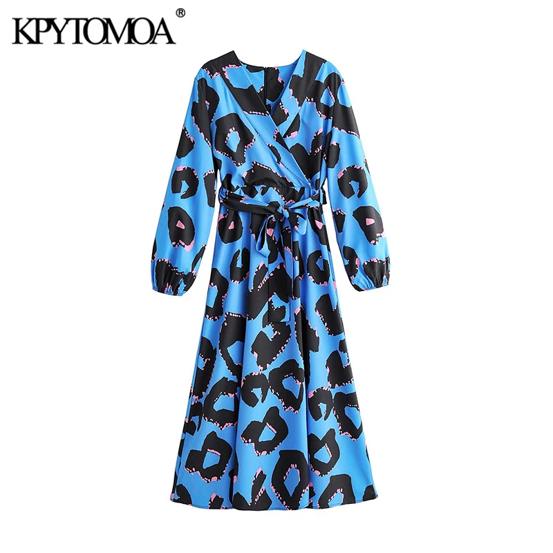 Vintage Elegant Bow Tie Sashes Print Maxi Dress Women 2020 Fashion V Neck Lantern Sleeve Wrap Female Dresses Vestidos Mujer Vintage Elegant Bow Tie Sashes Print Maxi Dress Women 2020 Fashion V Neck Lantern Sleeve Wrap Female Dresses Vestidos Mujer