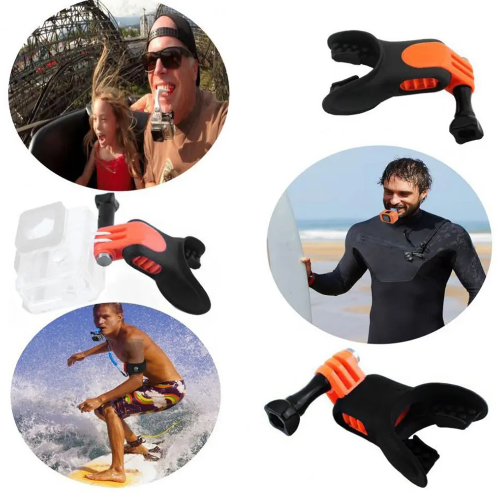 Tongdejing Mouth Mount Set Snowboard Portable Bite Skating Camera Accessories Mouthpiece Lightweight Surf Braces Connector Surfing Underwater Floaty for GOPRO Hero 7 6 5 