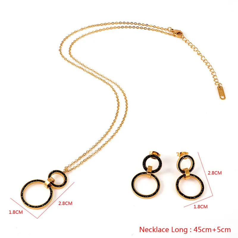 Roman Numeral Choker Necklace & Earrings Sets Full Crystals Stainless Steel Round Circle Clavicle Necklace for Women jewelry sets jewelry set women earrings chain necklace