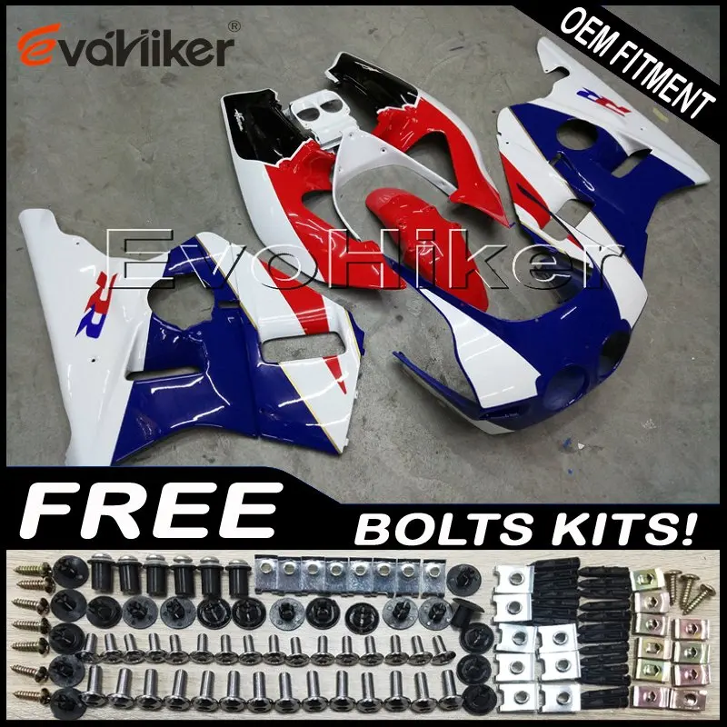 A Пользовательский капот мотоцикла для VFR400R NC30 V4 1989-1993 ABS обтекатель мотоциклетные панели красный синий+ подарки - Цвет: A
