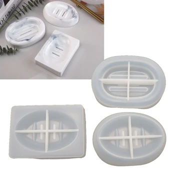 

Handmade Soap Box Silicone Mold Soap Dish Tray Resin Casting Mold Epoxy Resin Ring Dish Holders Tray Storage Box Mould DIY Tool