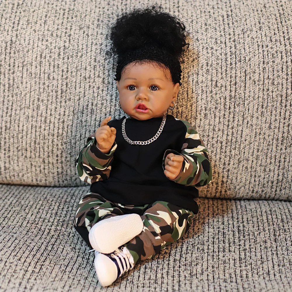 

Hoomai 23"58cm Realistic Cool Reborn Baby Dolls Silicone Soft Body Fashion Boneca Reborn For Kids Christmas Gift