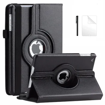 

For Apple iPad mini 1 2 3 Case 360 Degree Flip PU Leather Stand Cover for Coque iPad mini 123 7.9 inch tablet Funda+Film+Pen