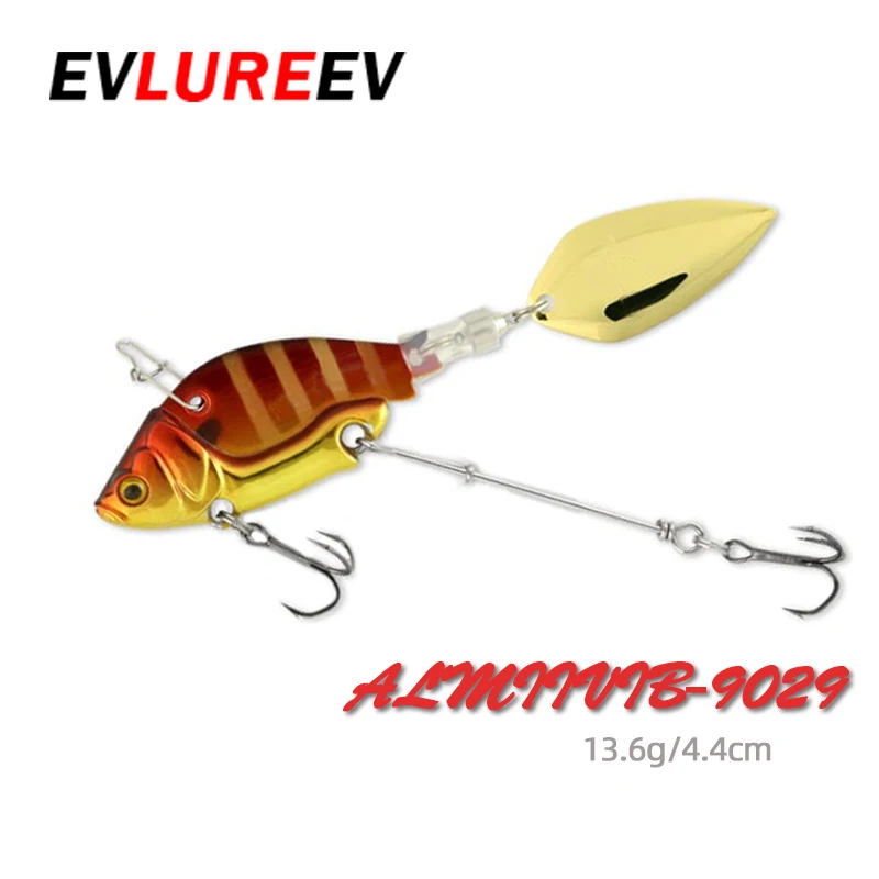 1Pcs Rotating Metal VIB vibration Bait Spinner Spoon Fishing Lures 13.6g 4.4cm Jigs Trout Winter Hard Baits Tackle Pesca | Спорт и