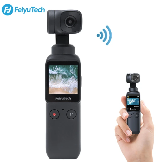 Feiyu-ポケット3軸ジンバルカメラスタビライザー,4k,hd,120度広角,wi-fi内蔵コントロール,スマートフォンに取り付け可能