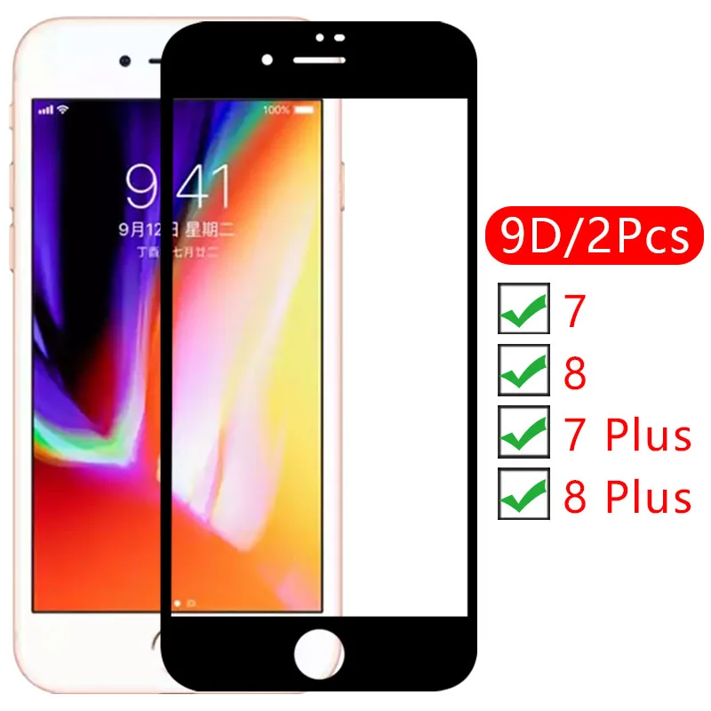 Защитное стекло 9d для iphone 7 8 plus 7plus 7g 8g | Мобильные телефоны и аксессуары
